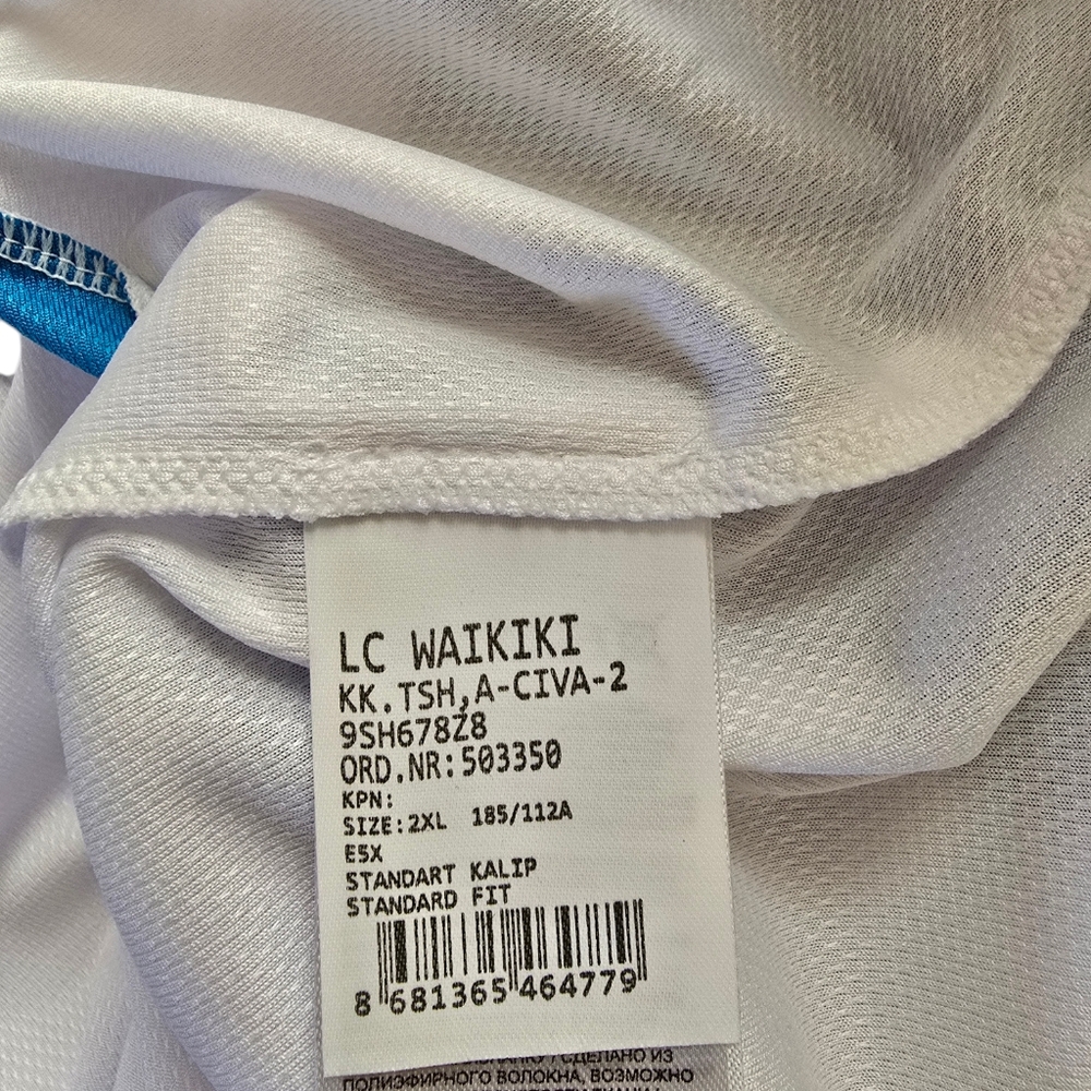 Lc Waikiki White and Blue Athletic T-Shirt, size XXL - Picture 6 of 7